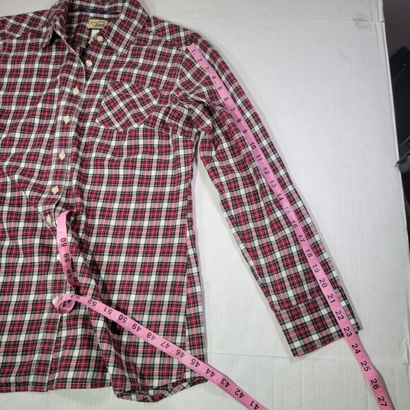 G.H. Bass & Co. Women Red Cotton Plaid Heritage Button Up Shirt Size M - Picture 9 of 10